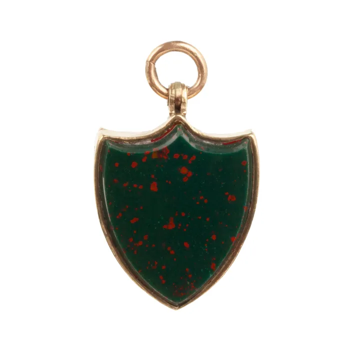 Bell Bird Antiques Necklaces Victorian Era Hardstone Shield Locket