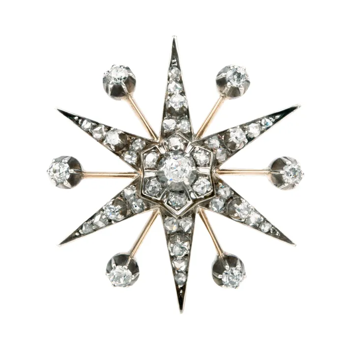 Bell Bird Antiques Necklaces Victorian Era Starburst Pendant