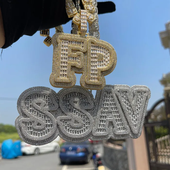 BEST SELLER Necklaces Overflow Stones Loaded with Diamond Iced Out Personalized Custom Name Necklace Pendant
