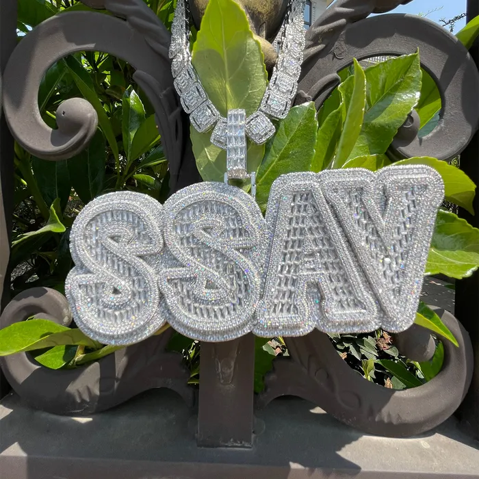 BEST SELLER Necklaces Overflow Stones Loaded with Diamond Iced Out Personalized Custom Name Necklace Pendant