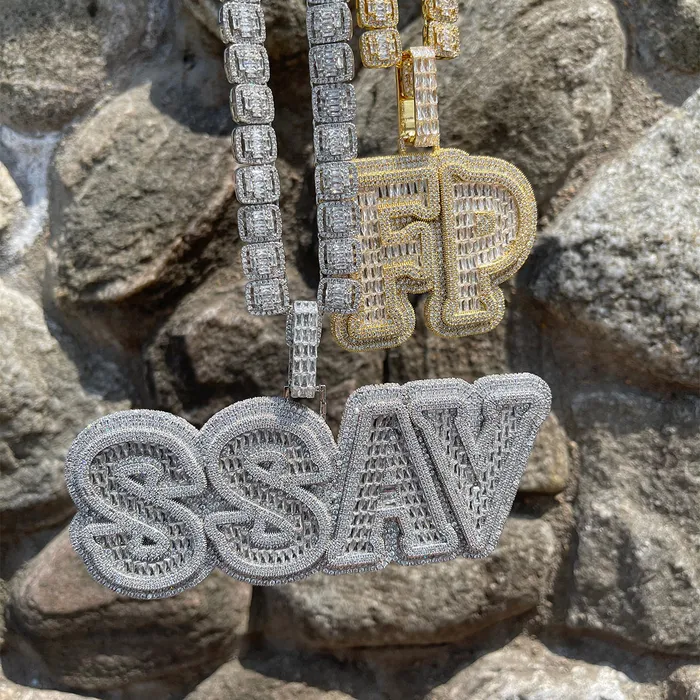 BEST SELLER Necklaces Overflow Stones Loaded with Diamond Iced Out Personalized Custom Name Necklace Pendant