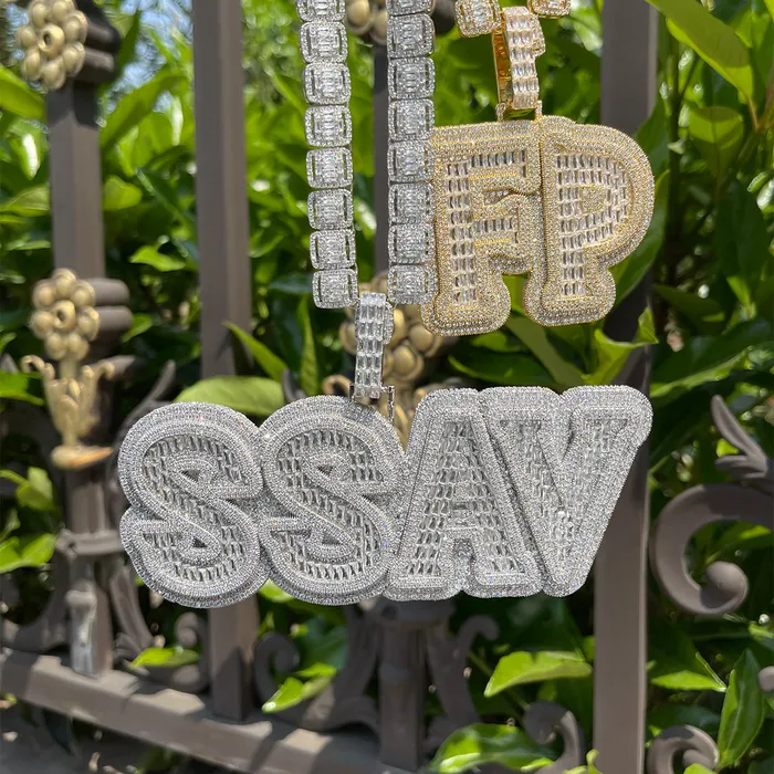 BEST SELLER Necklaces Overflow Stones Loaded with Diamond Iced Out Personalized Custom Name Necklace Pendant