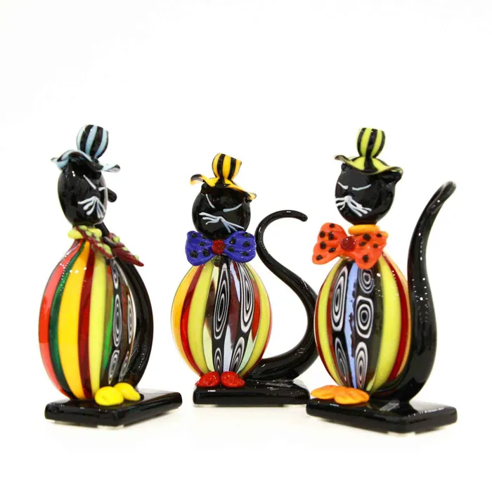 Campagnol Ivano Necklaces Cat with a Hat Murano Glass Campagnol Ivano Necklaces Cat with a Hat Murano Glass