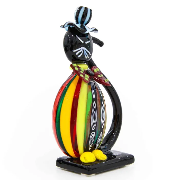Campagnol Ivano Necklaces Cat with a Hat Murano Glass Campagnol Ivano Necklaces Cat with a Hat Murano Glass