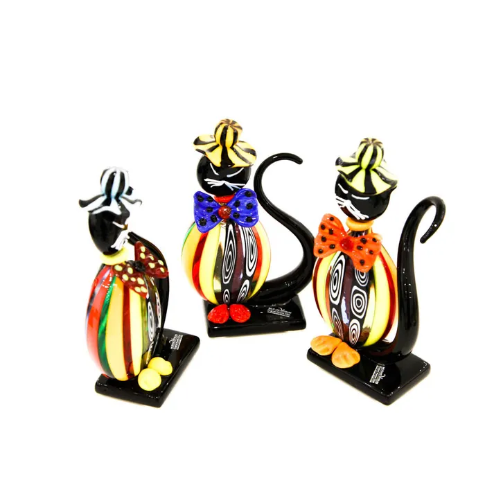 Campagnol Ivano Necklaces Cat with a Hat Murano Glass Campagnol Ivano Necklaces Cat with a Hat Murano Glass
