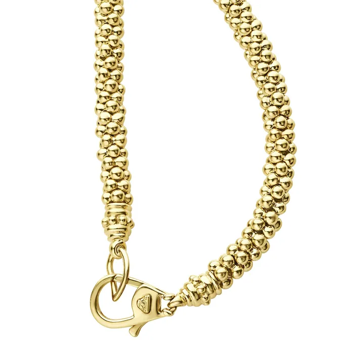 Caviar Gold Diamond Long Station Caviar Necklace LAGOS Necklaces