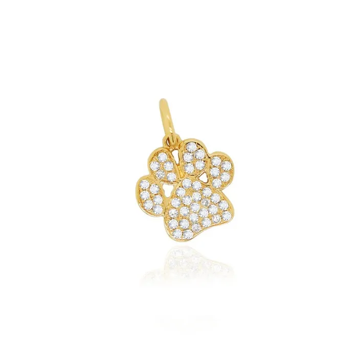 Charm Necklaces NicoleHD Jewelry Pav Diamond Dog Paw Charm