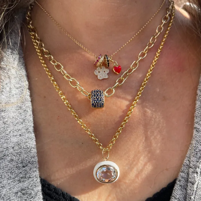 Charm Necklaces NicoleHD Jewelry Pav Diamond Dog Paw Charm