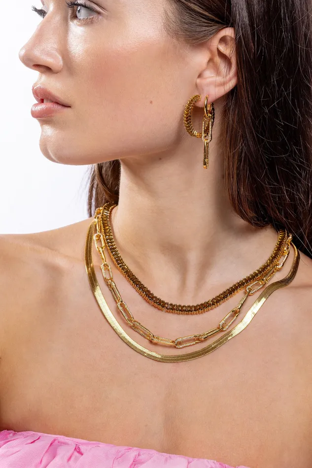 Crystal Haze Jewelry Baguette Necklace Brulee Necklaces