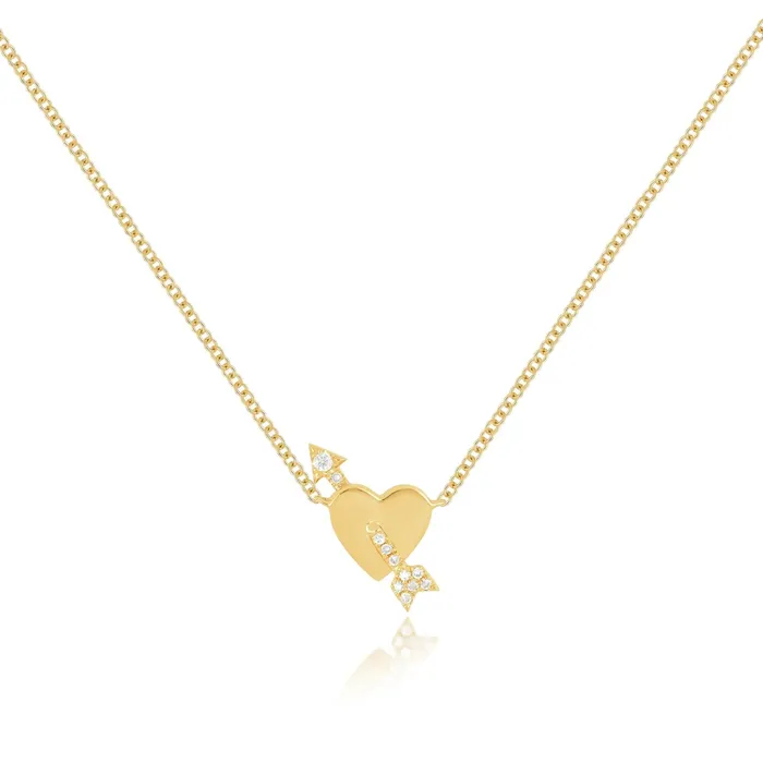 Diamond Arrow Heart Necklace EF COLLECTION Necklaces