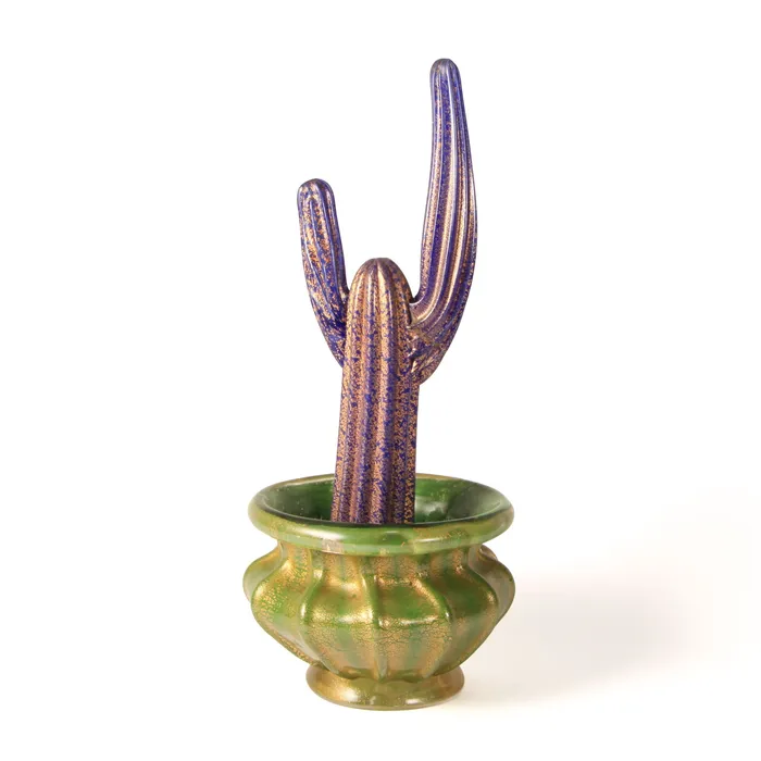 Earrings Vittorio Ferro Murano Glass blu cactus