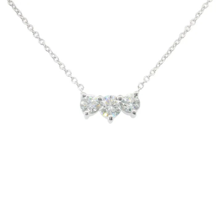 FACETS OF FIRE 14KWG 050CTW FOF RD DIA 3 STONE NECKLACE Necklaces