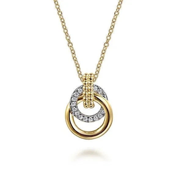 GABRIEL CO 14K White Yellow Gold Bujukan Diamond Pendant Necklace Necklaces GABRIEL CO 14K White Yellow Gold Bujukan Diamond Pendant Necklace Necklaces