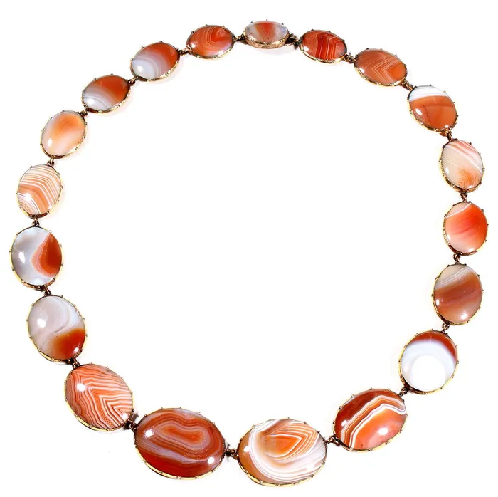 Georgian Era Agate Necklace Bell Bird Antiques Necklaces