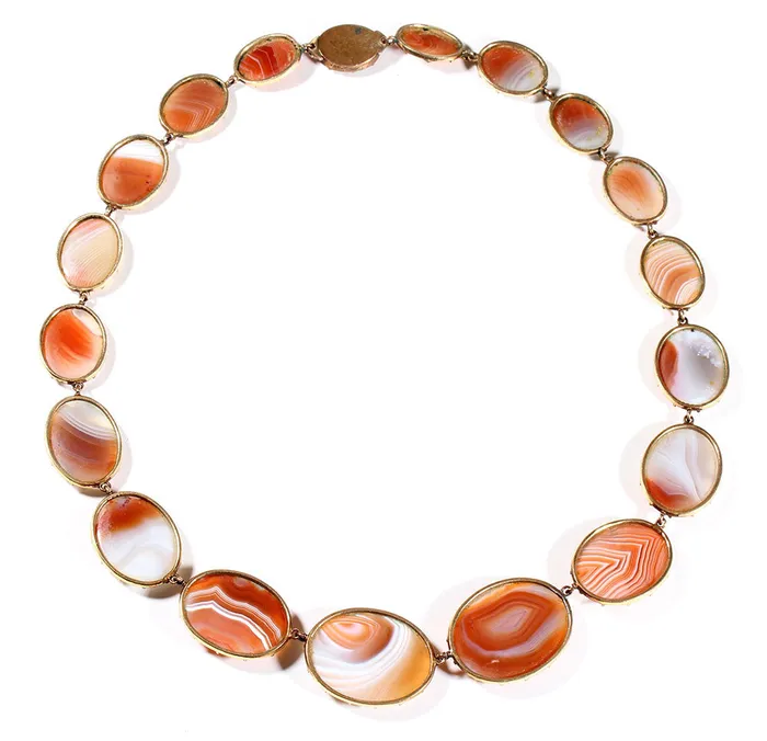 Georgian Era Agate Necklace Bell Bird Antiques Necklaces