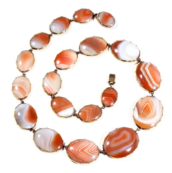 Georgian Era Agate Necklace Bell Bird Antiques Necklaces