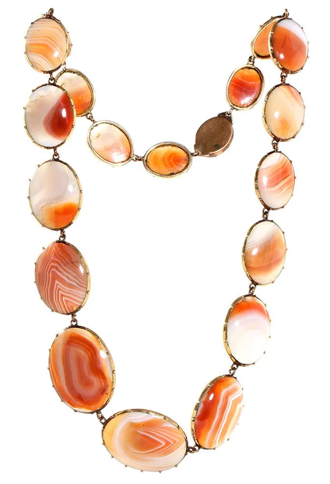 Georgian Era Agate Necklace Bell Bird Antiques Necklaces