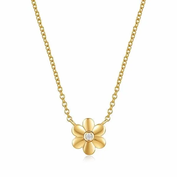 Gold And Diamond Daisy Neckace NicoleHD Jewelry Necklaces