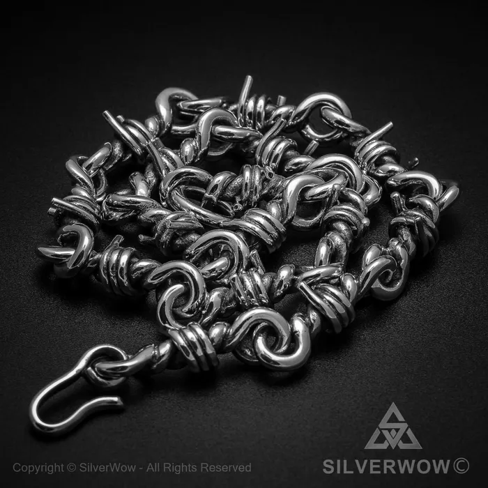 Heavy Barb Wire Necklace silverwow Necklaces