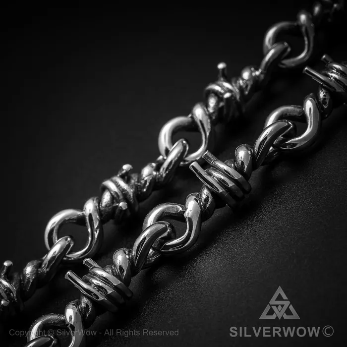 Heavy Barb Wire Necklace silverwow Necklaces