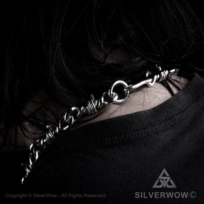Heavy Barb Wire Necklace silverwow Necklaces