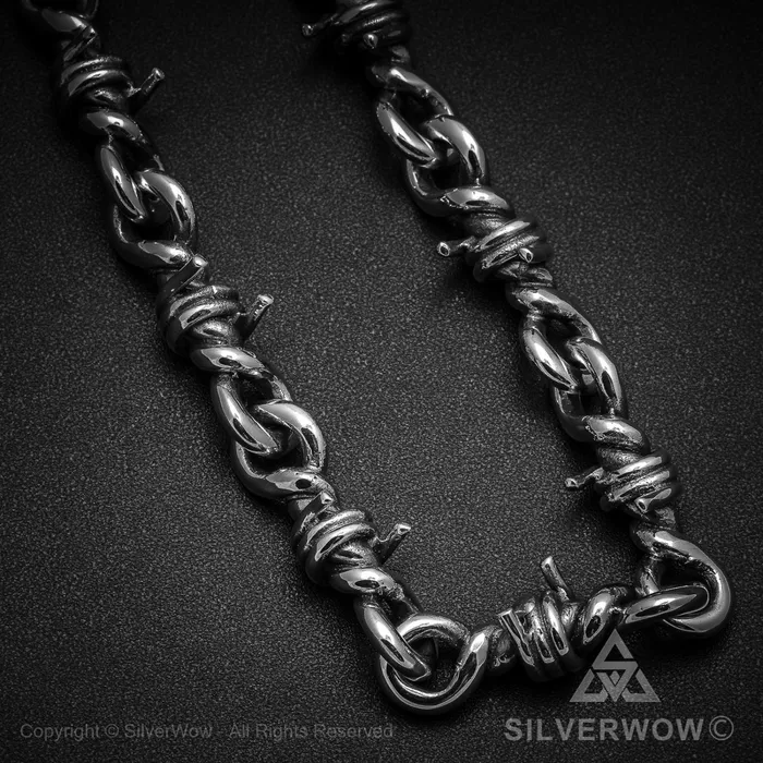 Heavy Barb Wire Necklace silverwow Necklaces