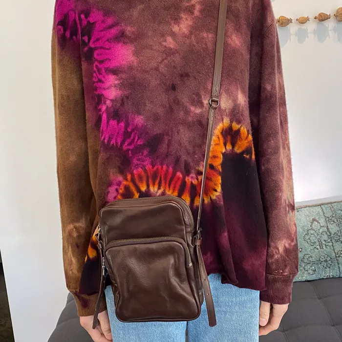 Johnny Farah Tours Small Cross Body Bag dark chocolate Johnny Farah Necklaces