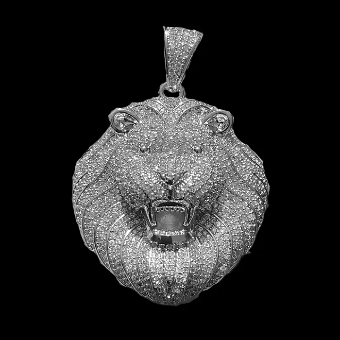 Lion Head Necklaces Lion Head Iced Out Diamond Pendant Necklace