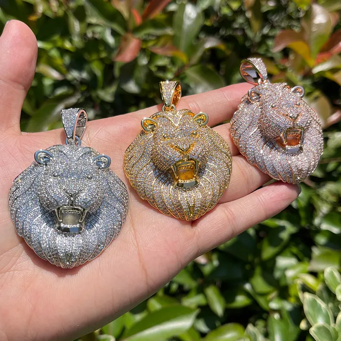 Lion Head Necklaces Lion Head Iced Out Diamond Pendant Necklace