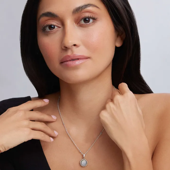 Maya Small Mother of Pearl Circle Pendant Necklace LAGOS Necklaces