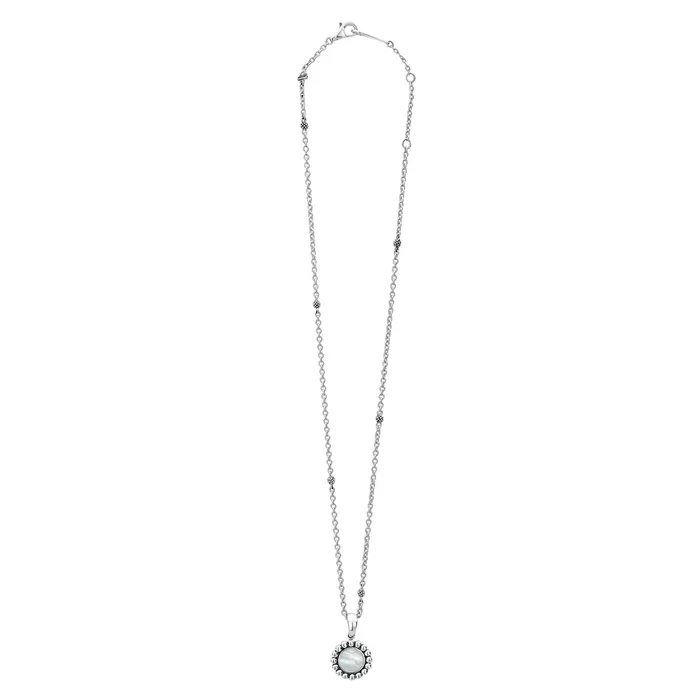 Maya Small Mother of Pearl Circle Pendant Necklace LAGOS Necklaces