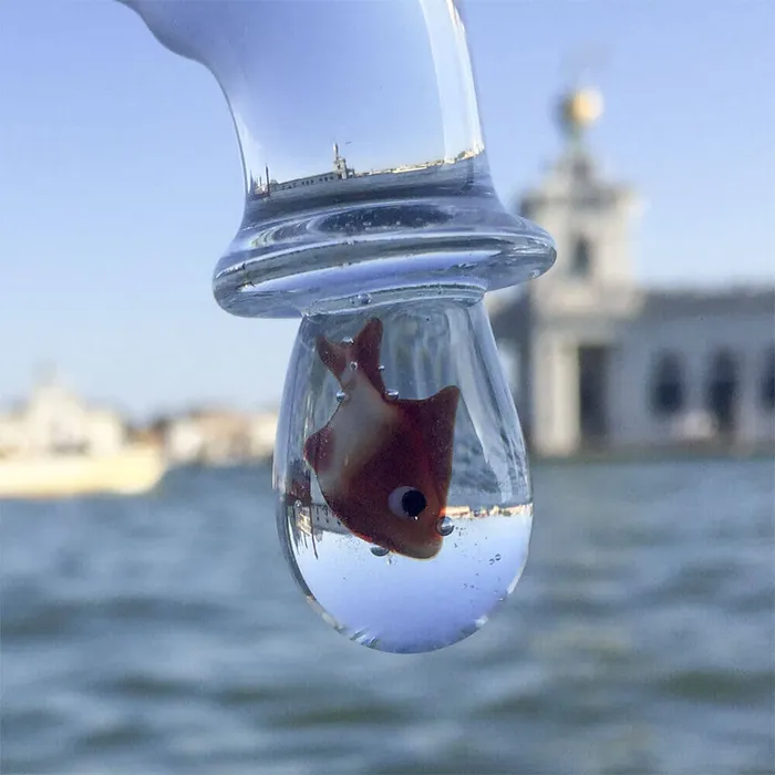 Necklaces Balbi Cristiano Large Faucet with a Fish Murano Glass