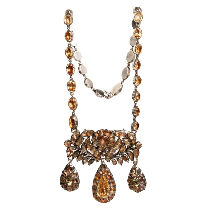Necklaces Bell Bird Antiques 18th Century Iberian Topaz Necklace