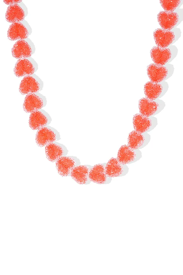 Necklaces Crystal Haze Jewelry Jelly Heart Necklace Watermelon