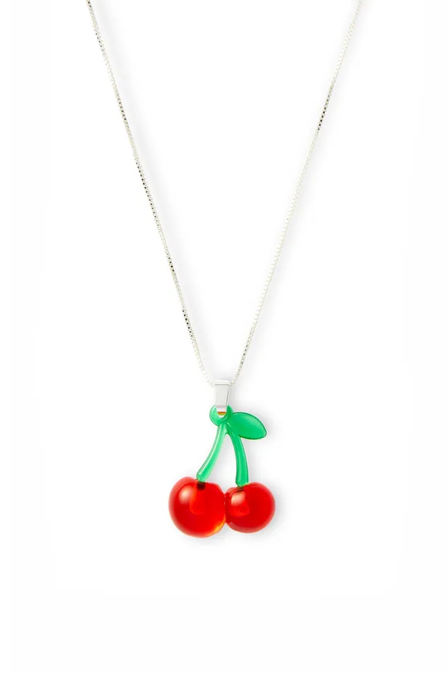 Necklaces Crystal Haze Jewelry Pop the Cherry necklace Silver plated