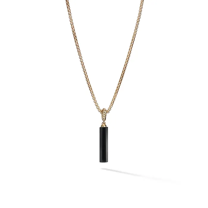 Necklaces David Yurman Barrel Amulet with Black Onyx and 18K Yellow Gold 20mm Necklaces David Yurman Barrel Amulet with Black Onyx and 18K Yellow Gold 20mm