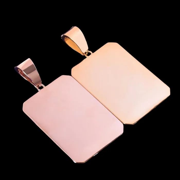 Necklaces Double Tennis Rectangle Custom Photo Picture Pendant Necklace Rectangle