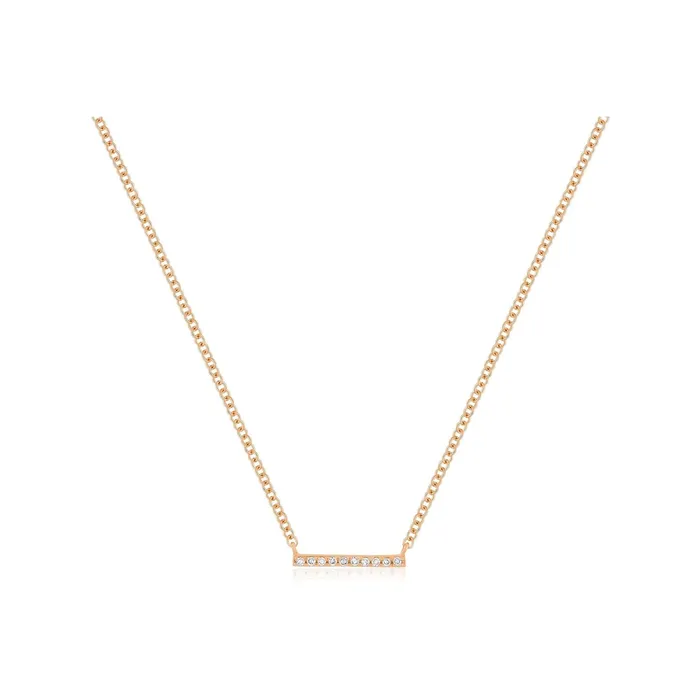 Necklaces EF COLLECTION Mini Diamond Bar Necklace