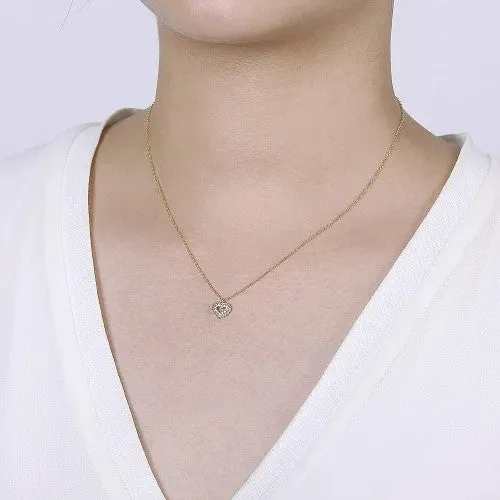 Necklaces GABRIEL CO 14K Yellow Gold Bujukan Diamond Pave Heart Pendant Necklace Necklaces GABRIEL CO 14K Yellow Gold Bujukan Diamond Pave Heart Pendant Necklace