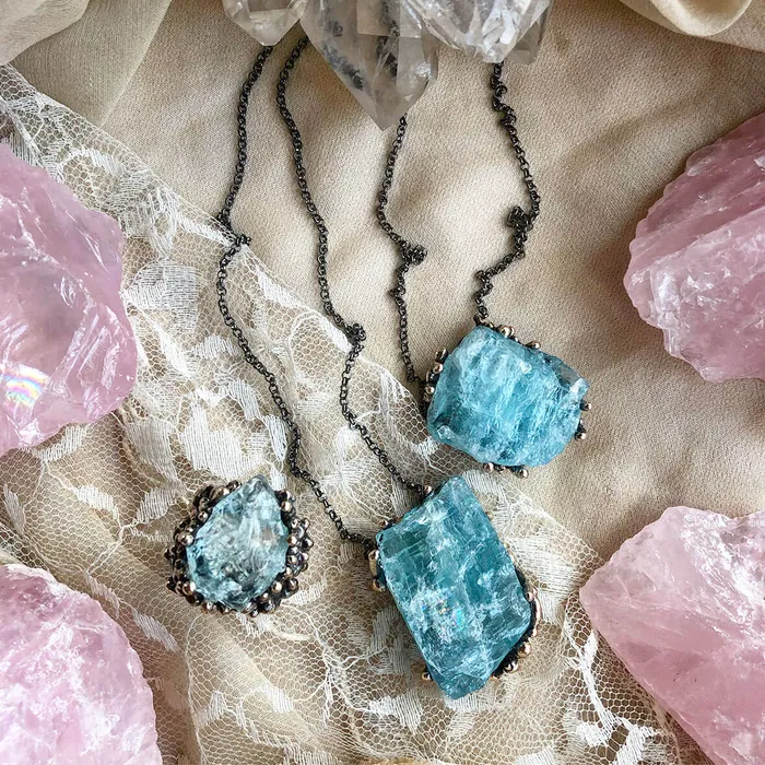 Necklaces Giardinoblu Aquamarine Necklace One of a Kind