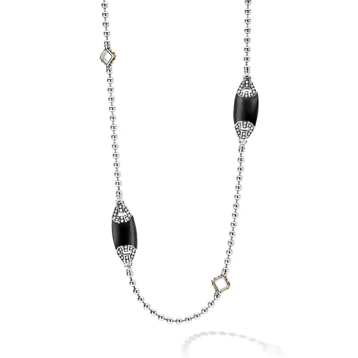 Necklaces LAGOS Caviar Color Six Station Onyx Necklace