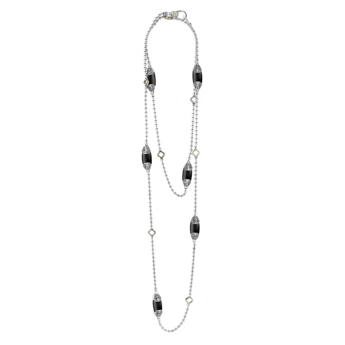 Necklaces LAGOS Caviar Color Six Station Onyx Necklace