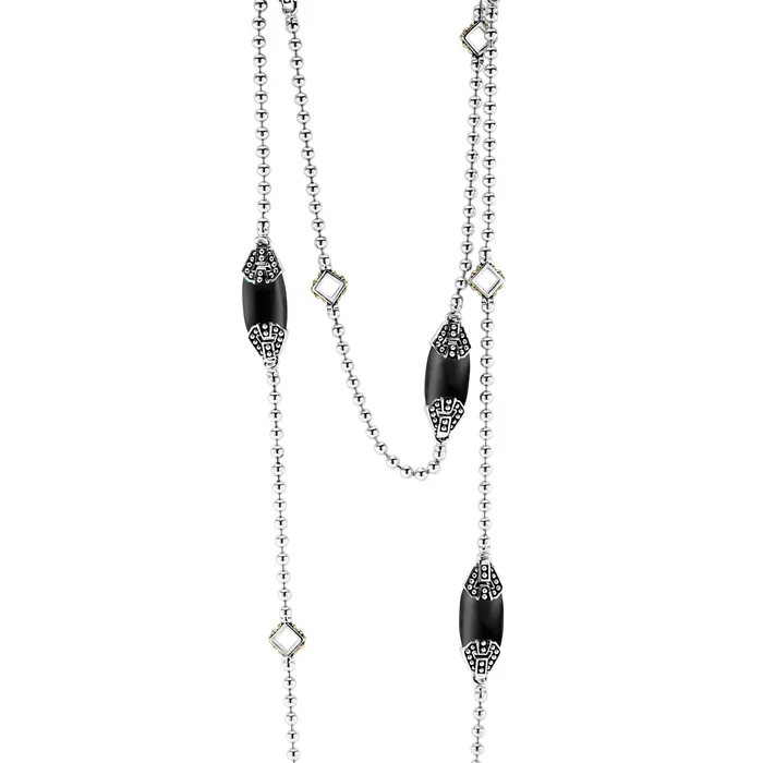 Necklaces LAGOS Caviar Color Six Station Onyx Necklace