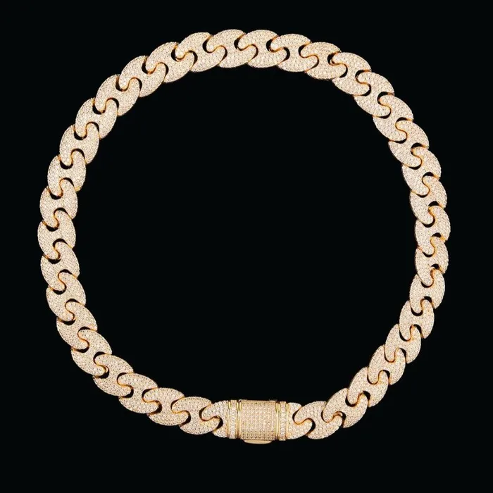 Necklaces MIAMI CUBAN 14MM Miami Cuban Iced Out Diamond Necklace Chain