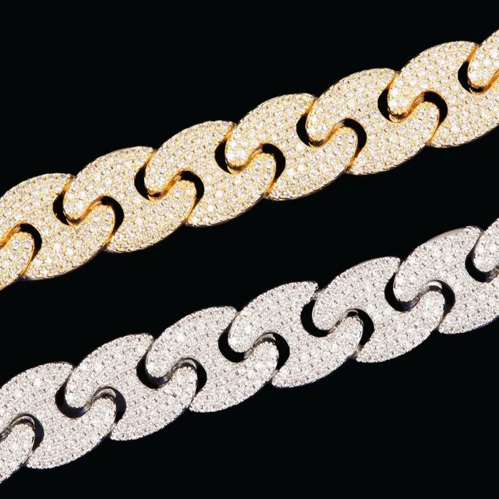 Necklaces MIAMI CUBAN 14MM Miami Cuban Iced Out Diamond Necklace Chain