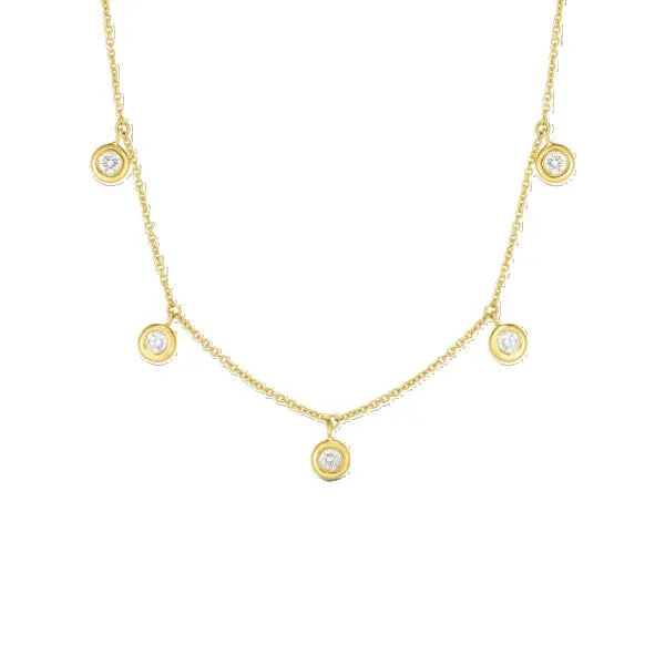 Necklaces ROBERTO COIN 18K GOLD DIAMONDS BY THE INCH DANGLING FIVE STATION NECKLACE Necklaces ROBERTO COIN 18K GOLD DIAMONDS BY THE INCH DANGLING FIVE STATION NECKLACE