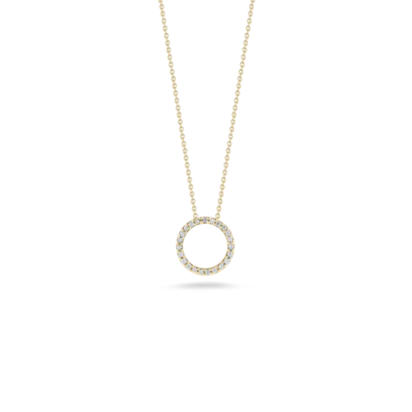 Necklaces ROBERTO COIN 18K YELLOW GOLD TINY TREASURES SMALL DIAMOND CIRCLE NECKLACE Necklaces ROBERTO COIN 18K YELLOW GOLD TINY TREASURES SMALL DIAMOND CIRCLE NECKLACE