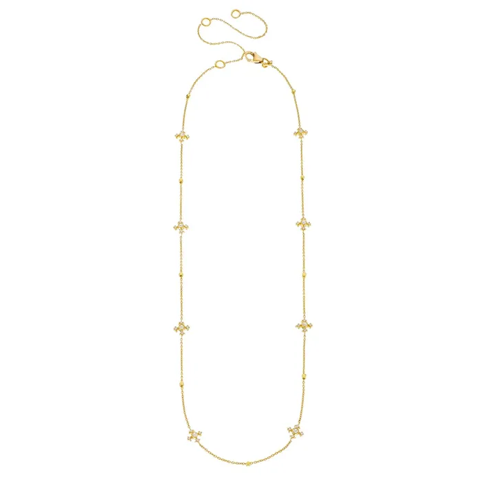 Necklaces Sethi Couture Diamond Station Chain