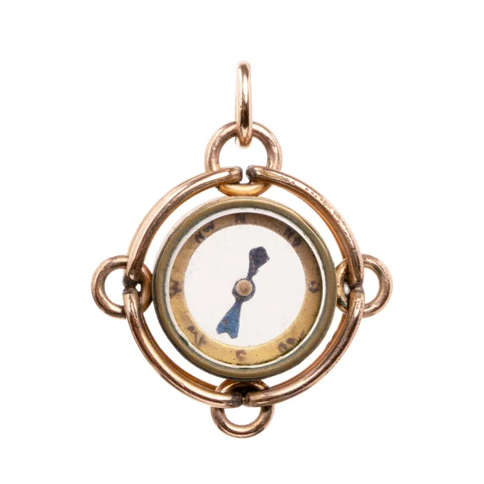 Necklaces Victorian Compass Pendant Bell Bird Antiques