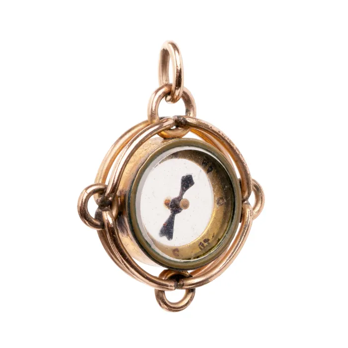 Necklaces Victorian Compass Pendant Bell Bird Antiques